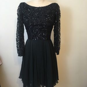 Vintage 60s Emma Domb Black Low Back Party Dress